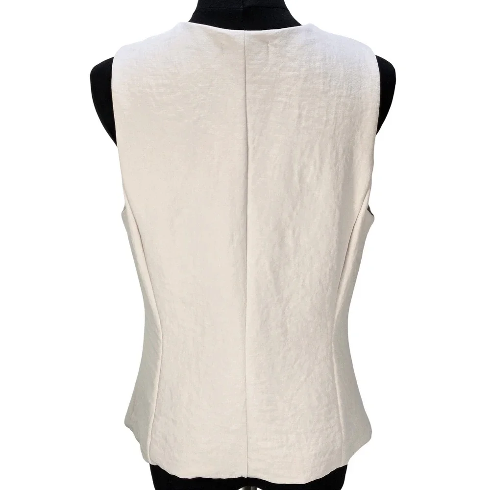 Women's House of Harlow 1960 Size 10 Cream Button Front Tailored Vest‎